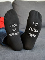 I’ve Fallen Over Socks – Funny Custom Message Gift – sofa lifestyle view
