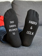 This Daddy Belongs To Socks – Personalised Gift for Dad – sofa lifestyle view