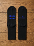 Currently Ignoring My Responsibilities Socks – Funny Gift — blue text