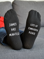 Personalised Man Flu Socks – Funny Custom Text Gift