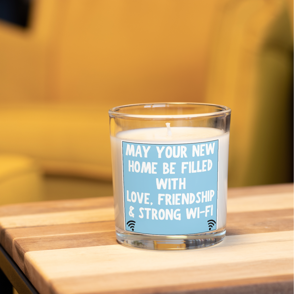 Strong Wi-Fi new home candle in a home setting