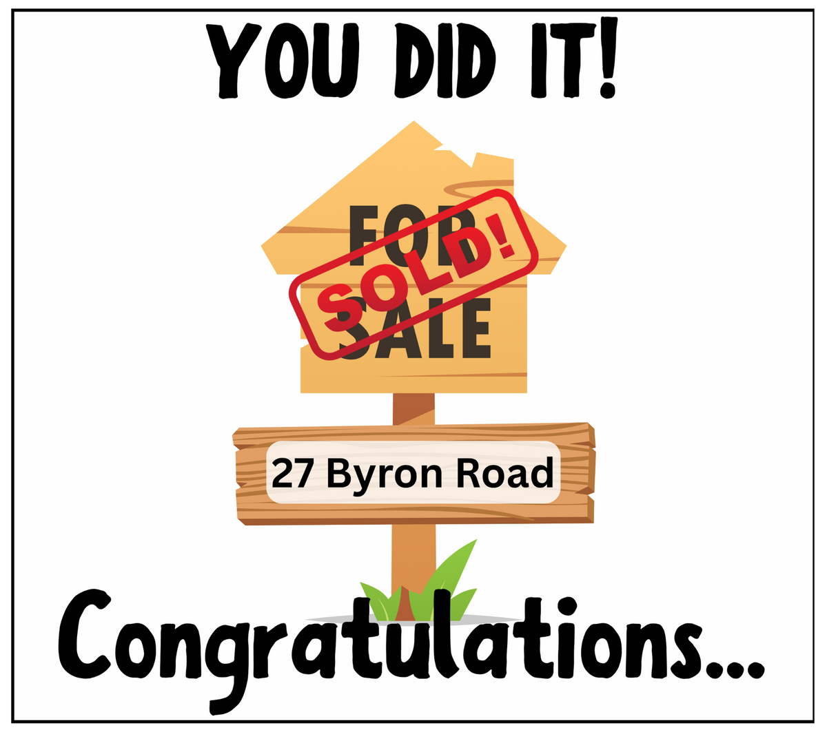 You Did It congratulations new home candle label with custom address