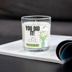 You Did It personalised new home candle on an open magazine