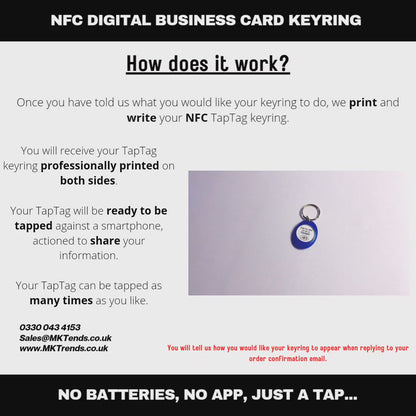 NFC Digital Business Card Keyring