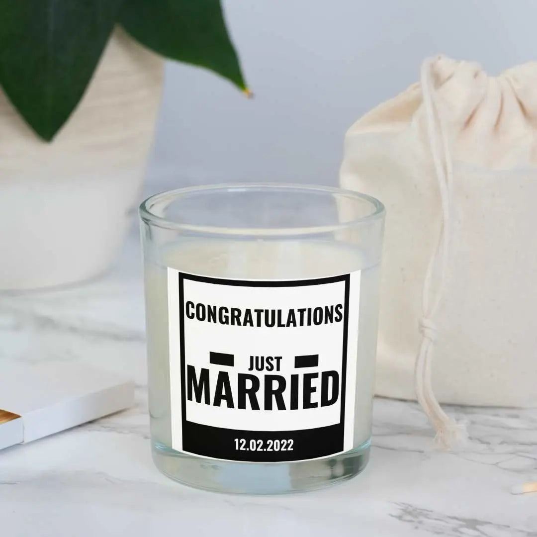 Congratulations Just Married Candle | Gifts for Bride & Groom