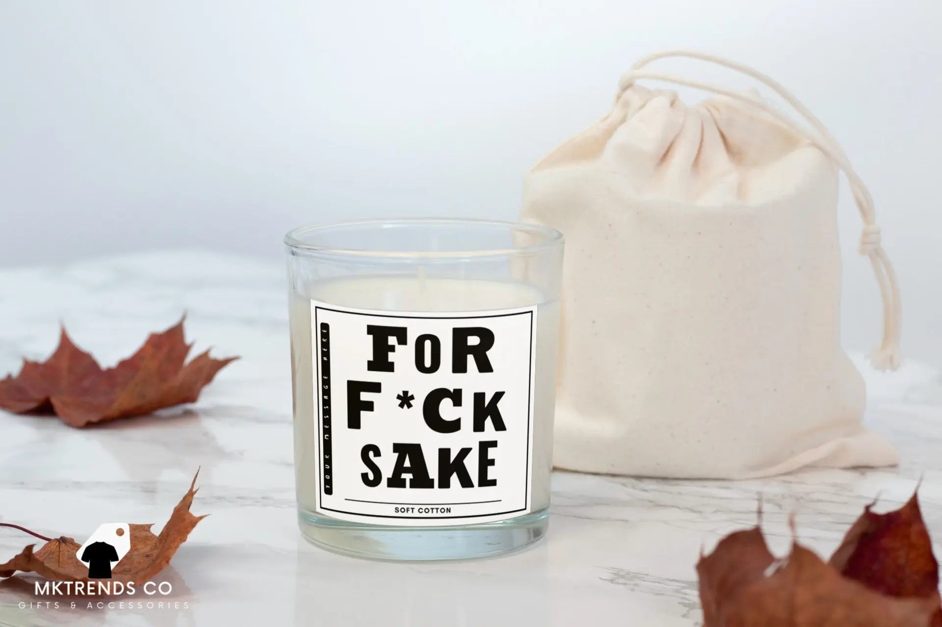 For F*ck Sake Personalised Candle | Funny Candle | Novelty Gift MKTrends Co