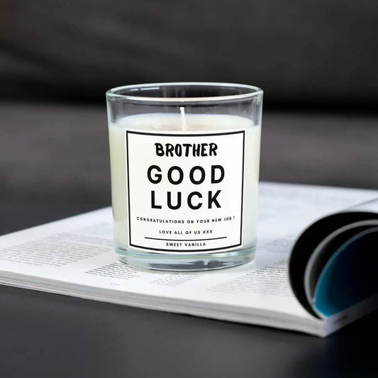 Good Luck Brother Personalised Candle | Gifts for Brother