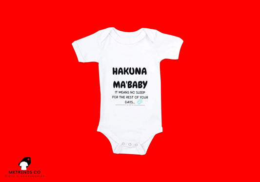 Hakuna Ma'Baby Baby Grow  | Personalised Baby Grow MKTrends Co