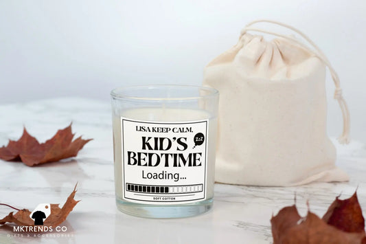 Kid's Bedtime Loading Personalised Candle | Funny Candle | Novelty Gift MKTrends Co