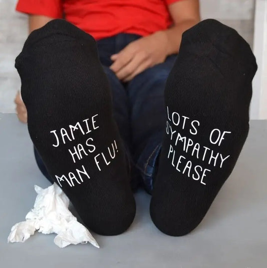 Man Flu Personalised Socks | Gifts for Him | Personalised Gifts