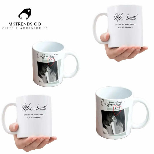 Mr & Mrs Personalised Photo Mug Set