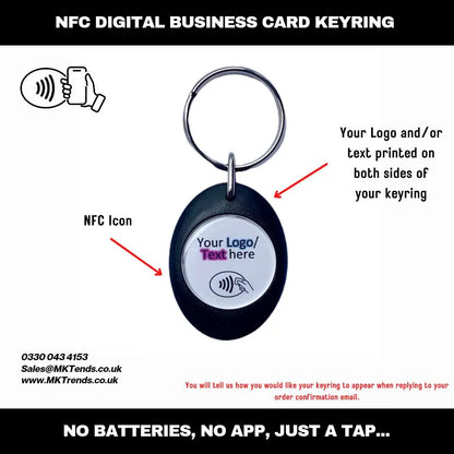 NFC Digital Business Card Keyring