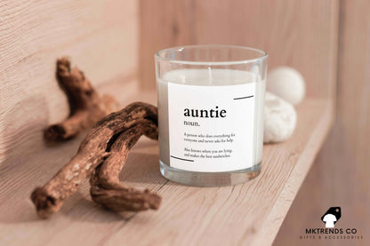 Personalised Auntie Noun Candle | Gifts for Auntie