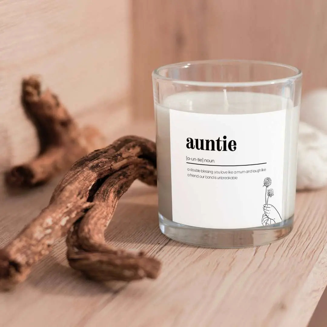 Personalised Auntie Noun Message Candle | Gifts for Auntie