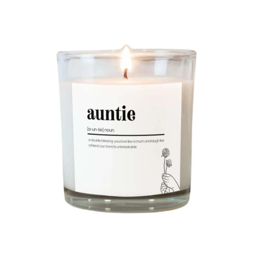 Personalised Auntie Noun Message Candle | Gifts for Auntie