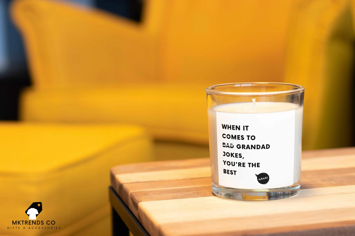 Personalised Bad Grandad Jokes Candle | Gifts for Grandad