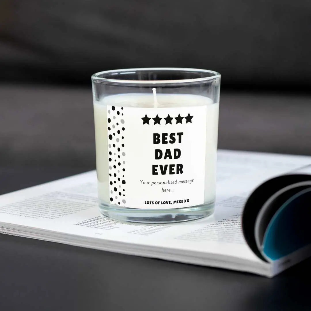 Personalised Best Dad Ever Stars Candle | Gifts for Dad