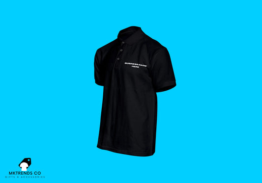 Personalised Black Cotton Polo Shirt | Fruit Of The Loom