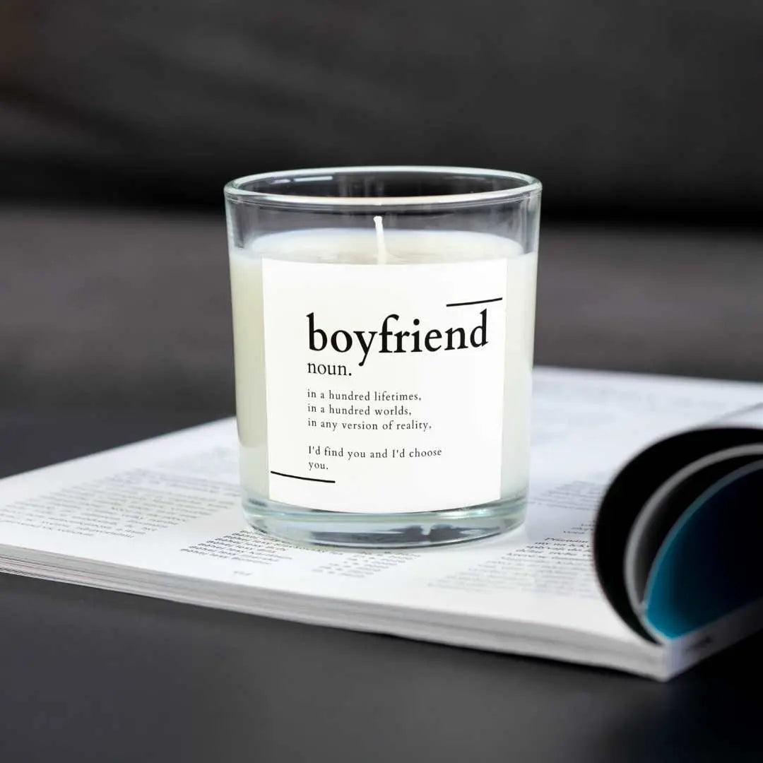 Personalised Boyfriend Noun Candle | Gifts for Boyfriend