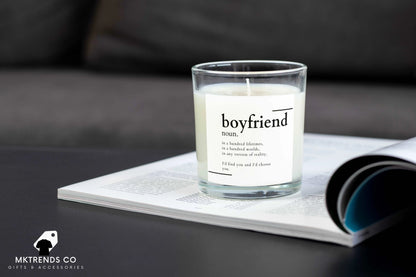 Personalised Boyfriend Noun Candle | Gifts for Boyfriend