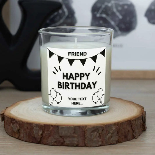 Personalised Friend Happy Birthday Banner Candle