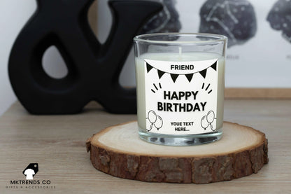 Personalised Friend Happy Birthday Banner Candle