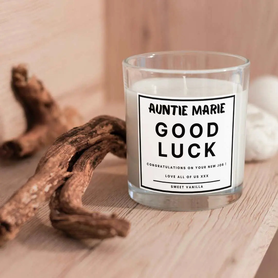 Personalised Good Luck Auntie Candle | Gifts for Auntie