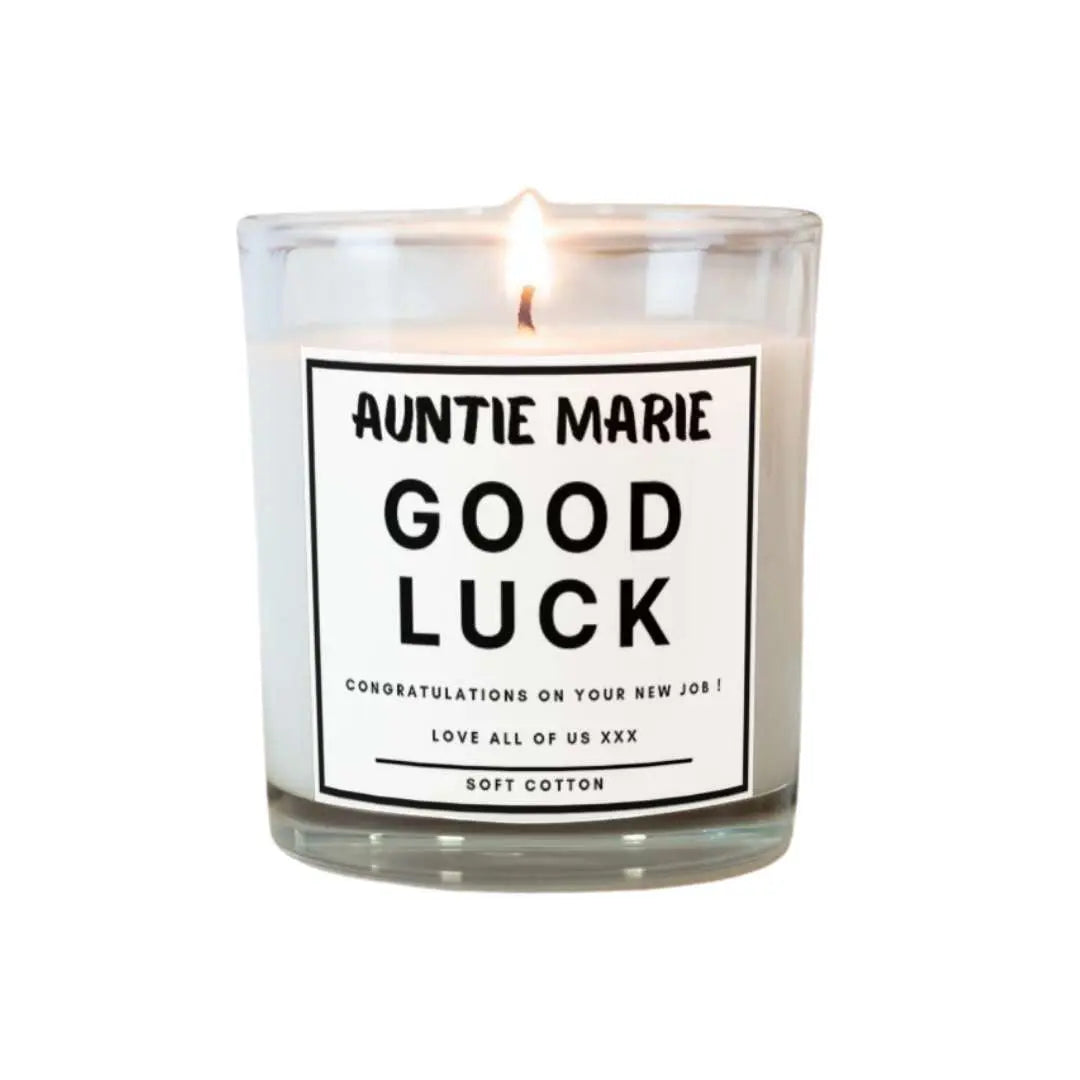 Personalised Good Luck Auntie Candle | Gifts for Auntie