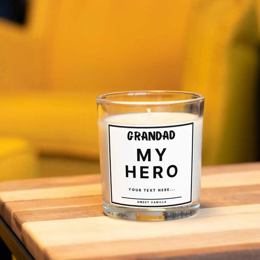 Personalised Grandad My Hero Candle | Gifts for Grandad