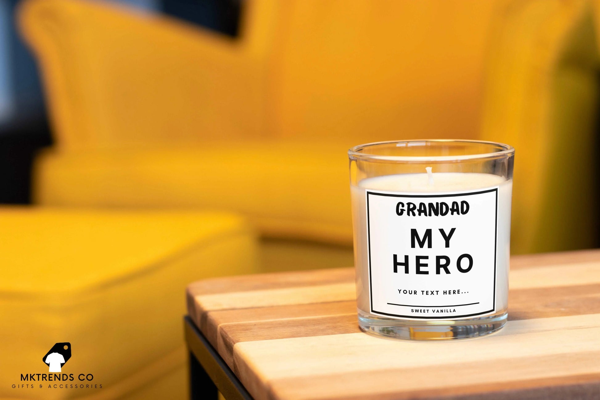 Personalised Grandad My Hero Candle | Gifts for Grandad