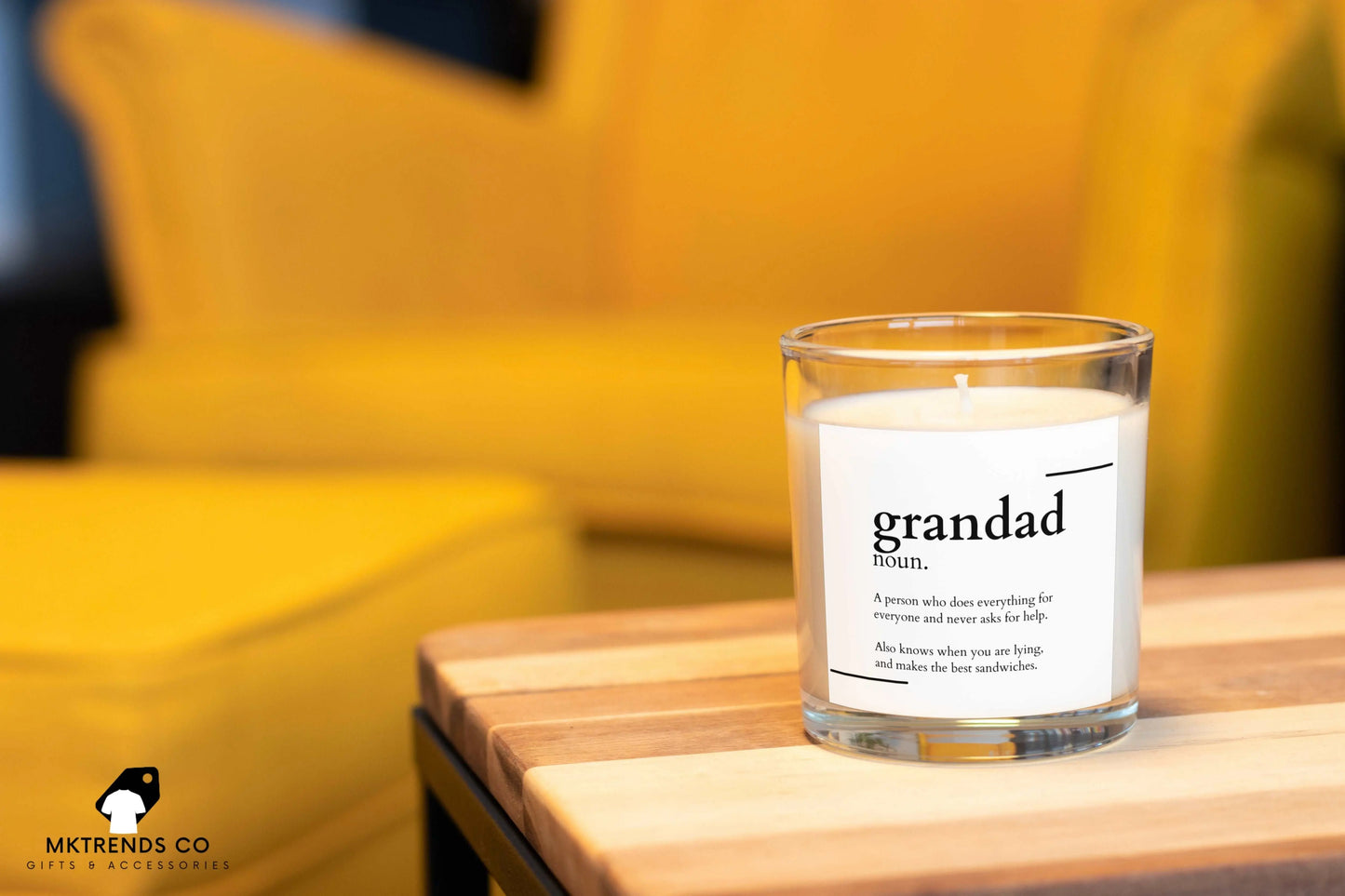 Personalised Grandad Noun Candle | Gifts for Grandad