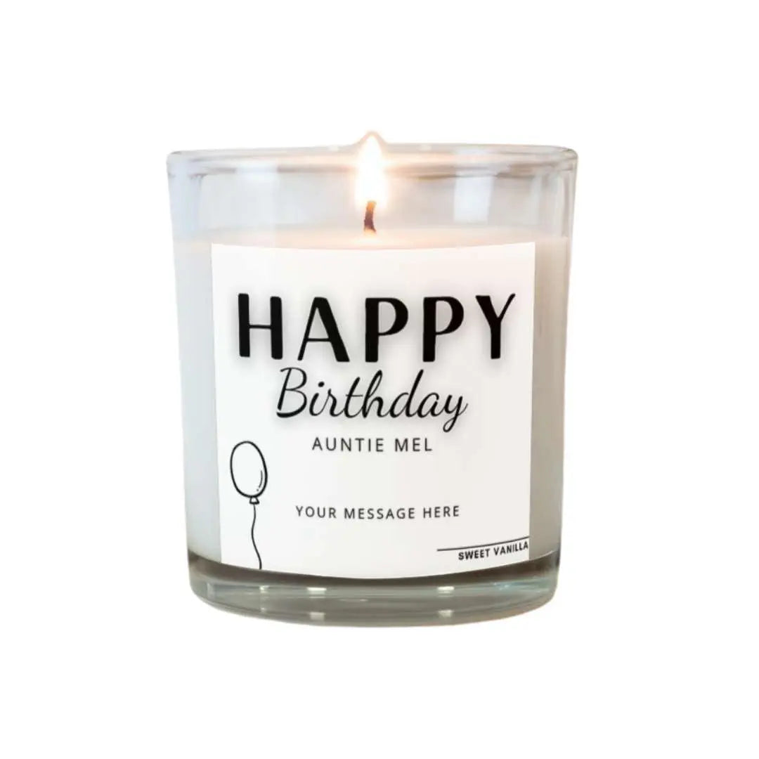 Personalised Happy Birthday Auntie Balloon Candle