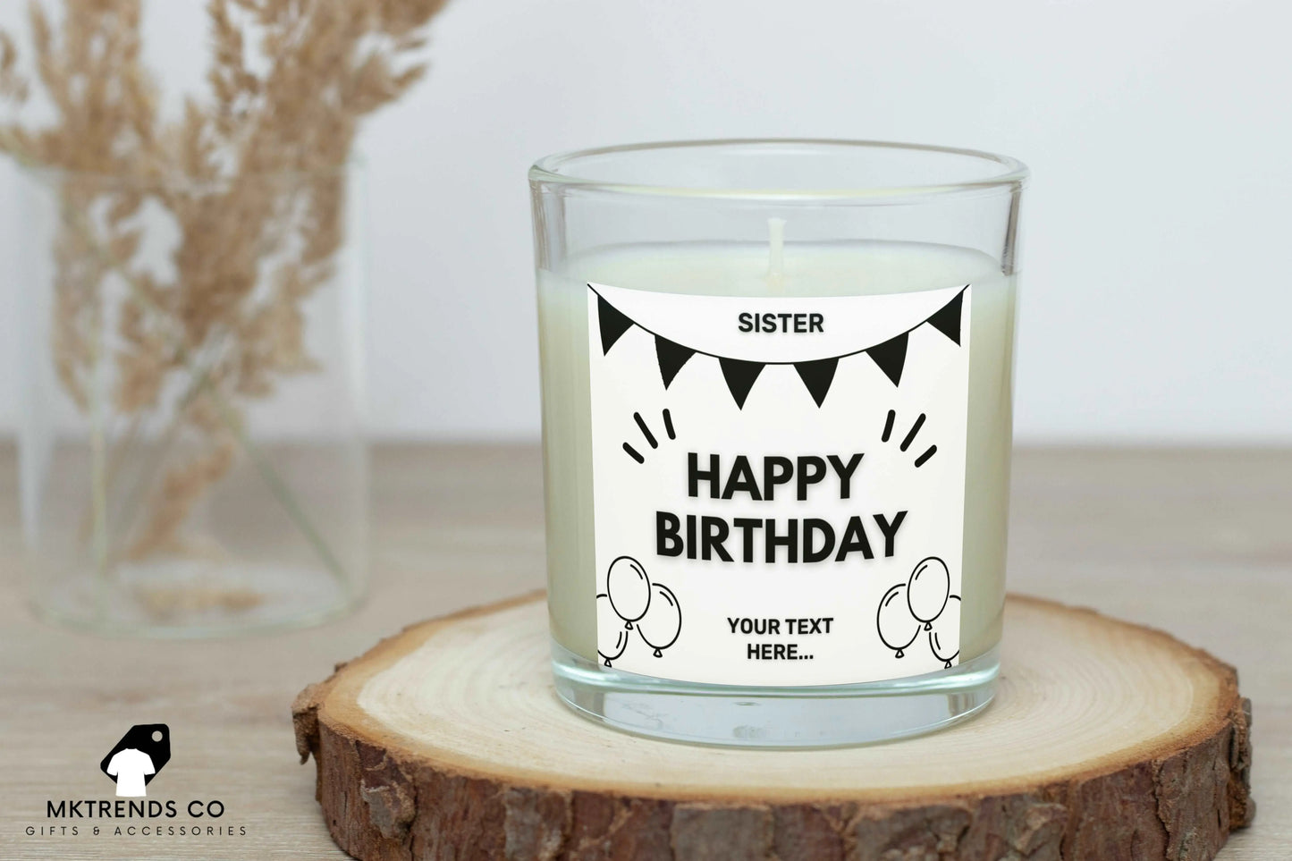 Personalised Happy Birthday Banner Sister Candle