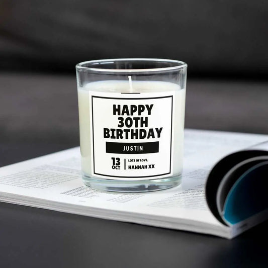 Personalised Happy Birthday Boyfriend Candle | Gifts for Boyfriend