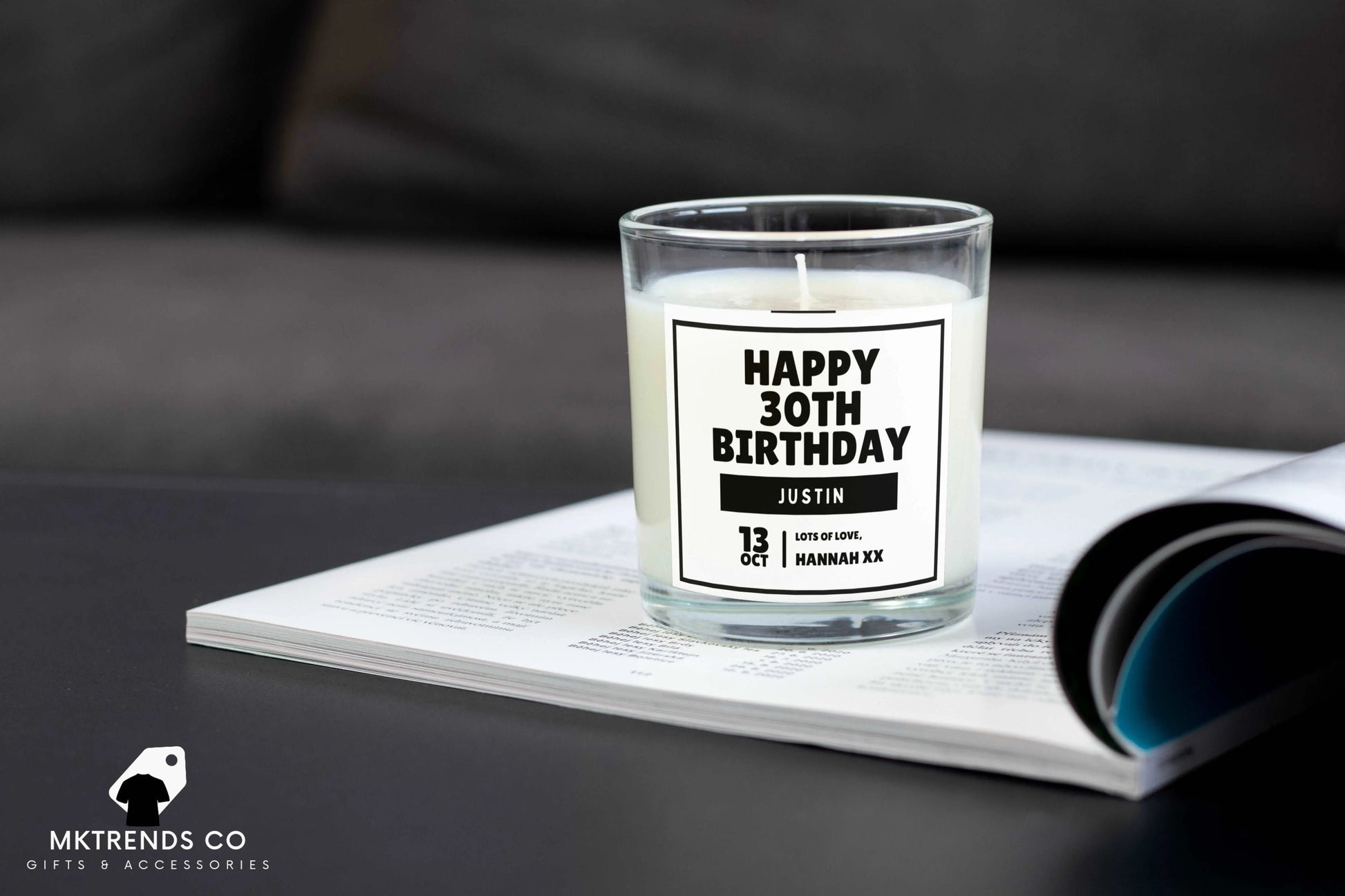 Personalised Happy Birthday Boyfriend Candle | Gifts for Boyfriend