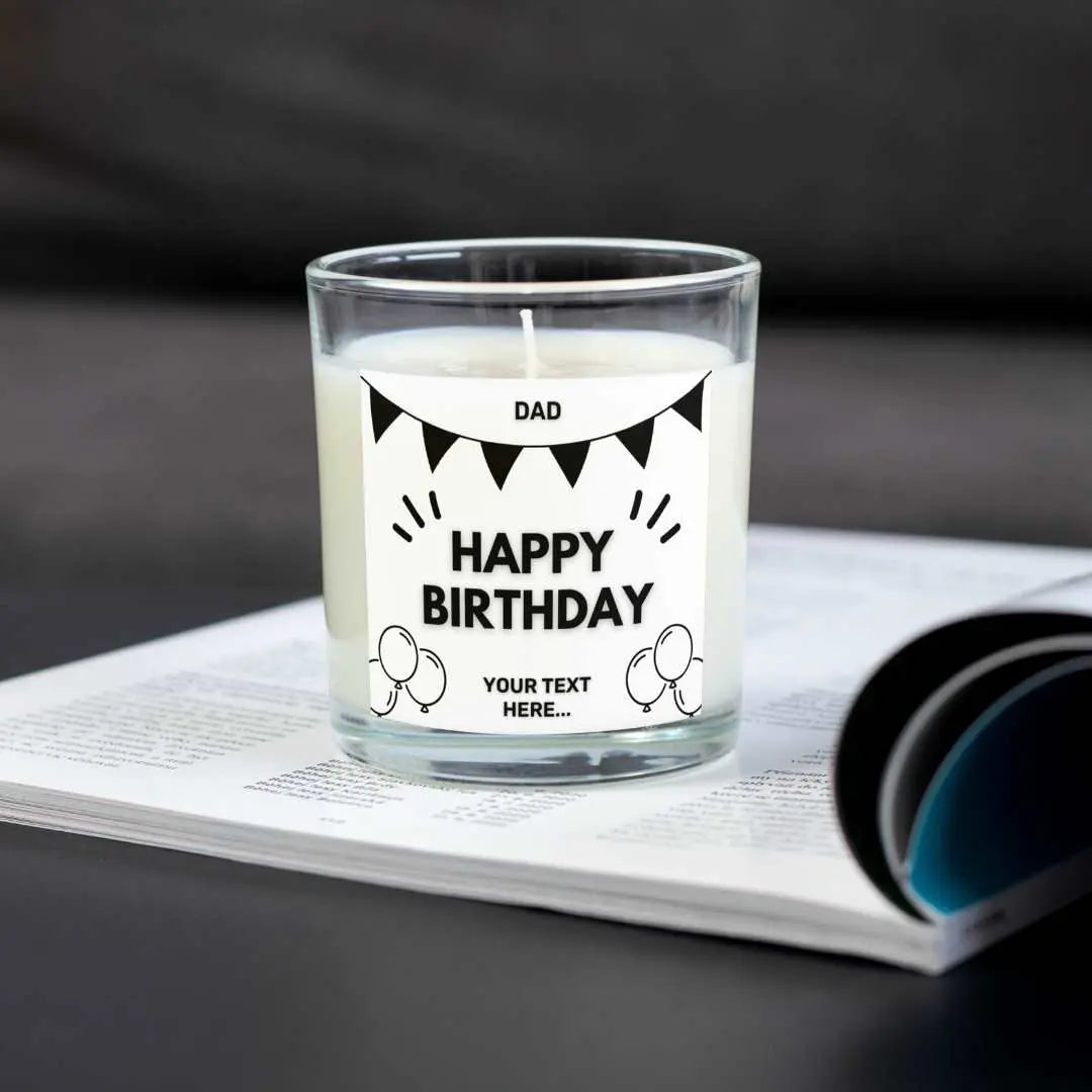 Personalised Happy Birthday Dad Banner Candle | Birthday Gifts for Dad