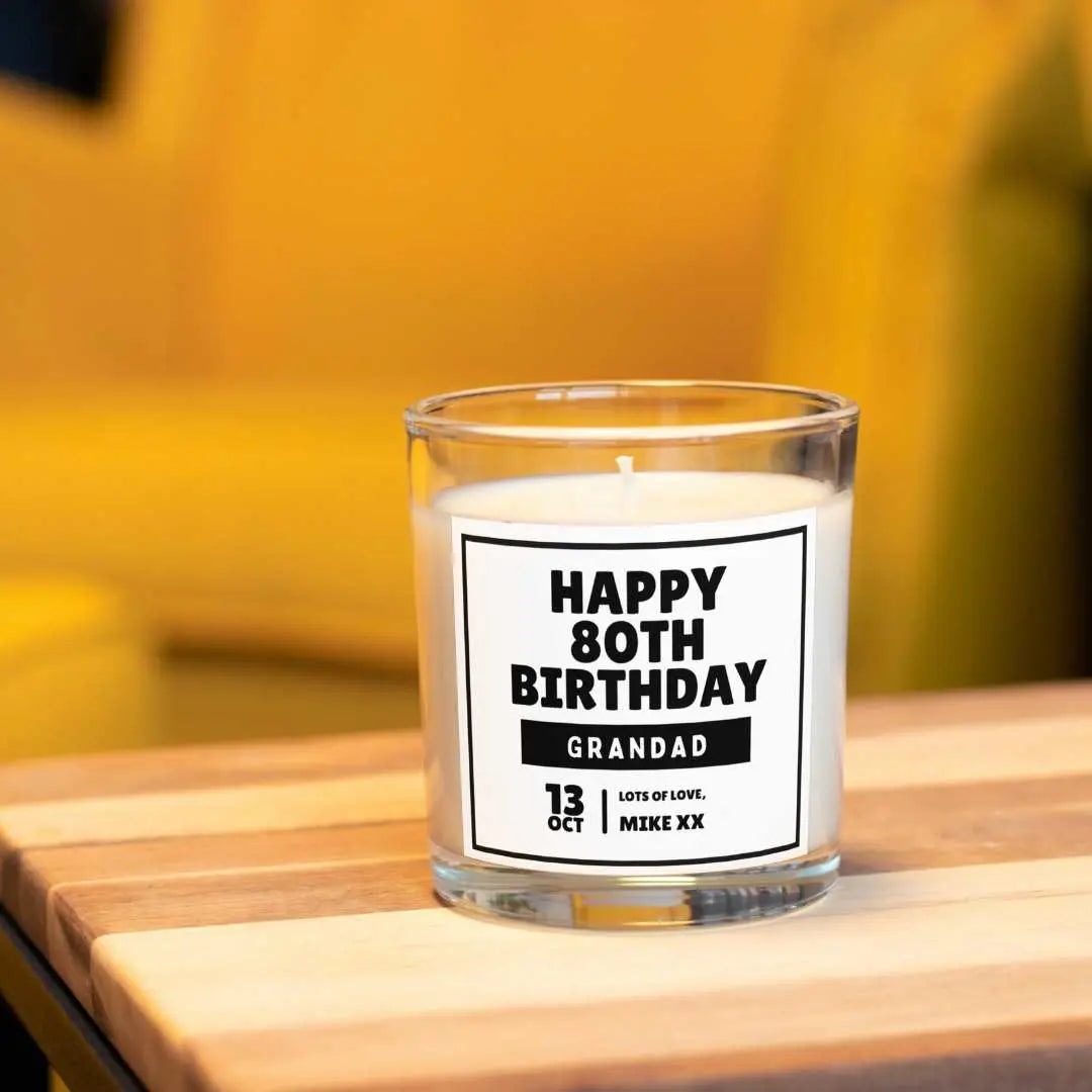 Personalised Happy Birthday Grandad Candle | Birthday Gifts for Grandad