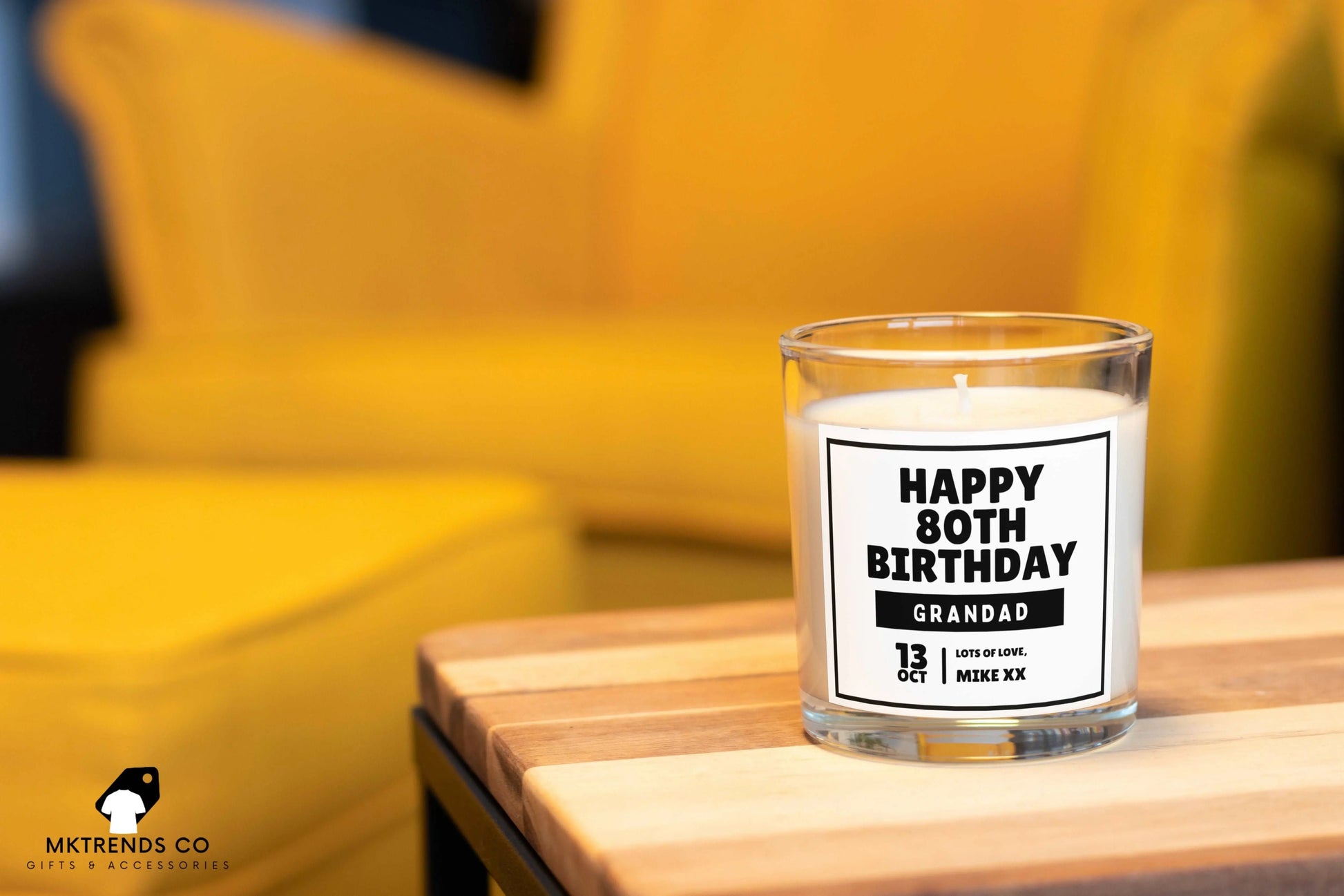 Personalised Happy Birthday Grandad Candle | Birthday Gifts for Grandad