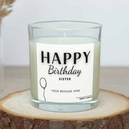 Personalised Happy Birthday Sister Balloon Candle