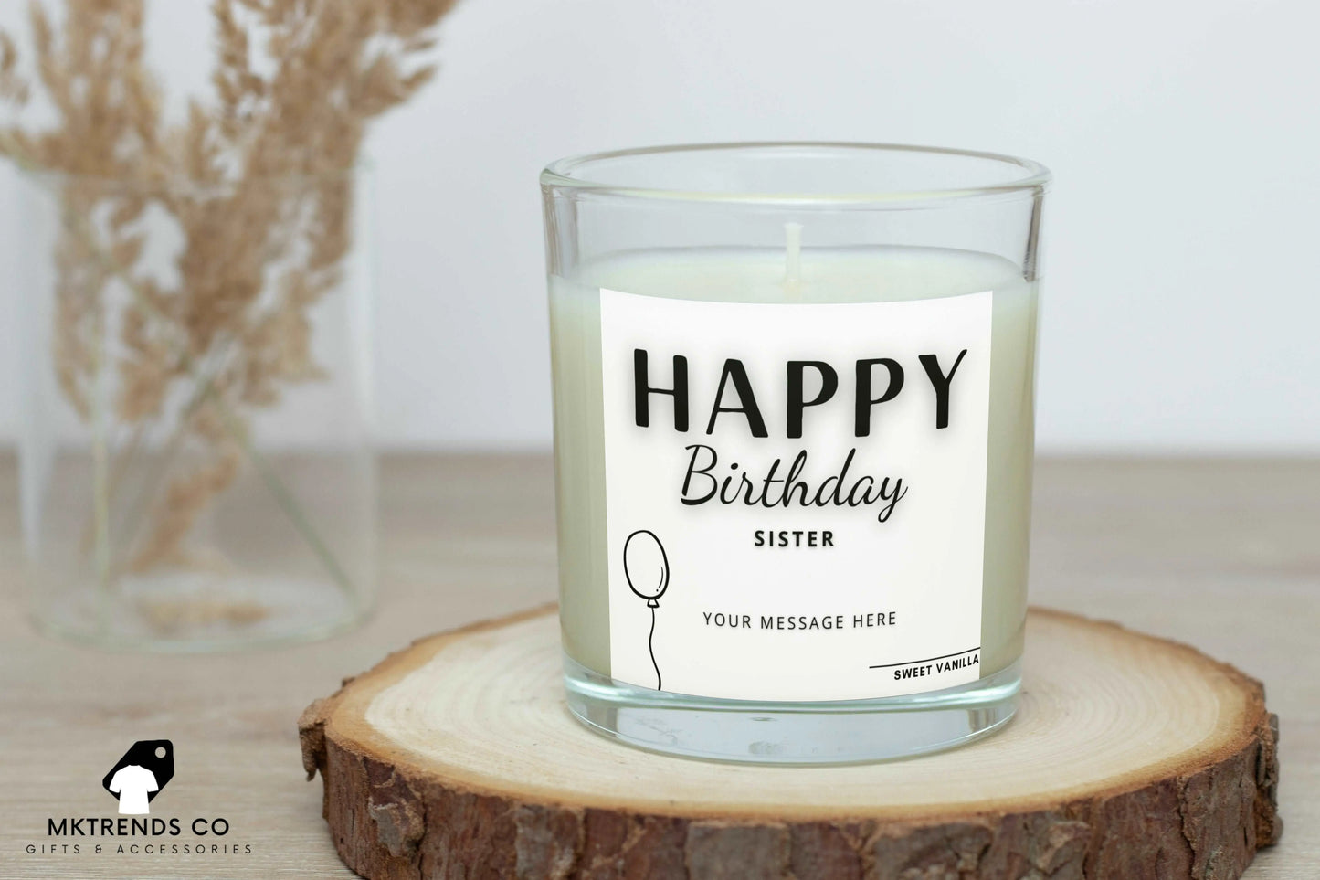 Personalised Happy Birthday Sister Balloon Candle