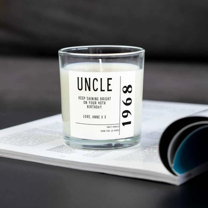 Personalised Happy Birthday Uncle Date Candle