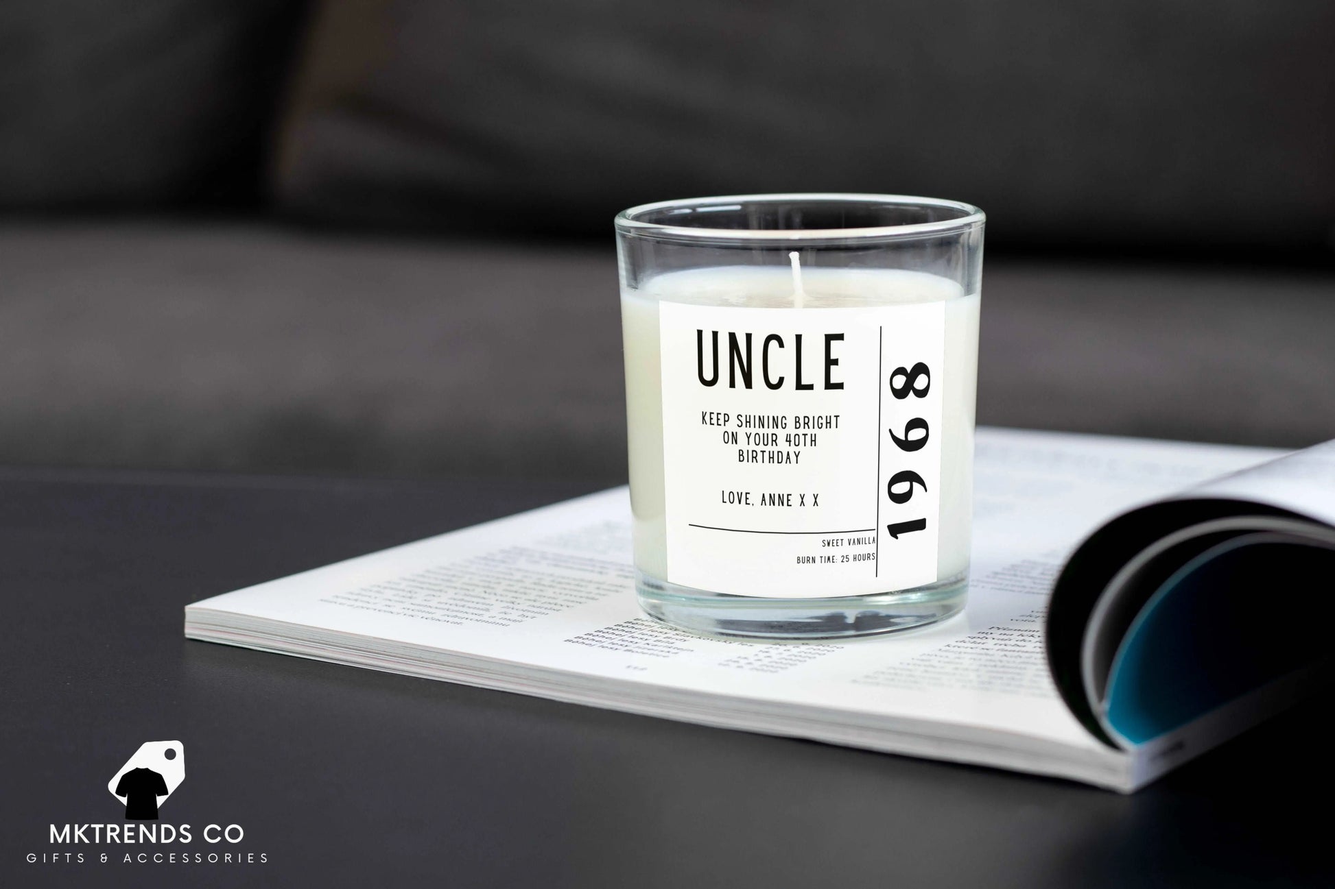 Personalised Happy Birthday Uncle Date Candle