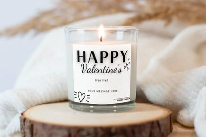 Personalised Happy Valentine Heart Icon Candle