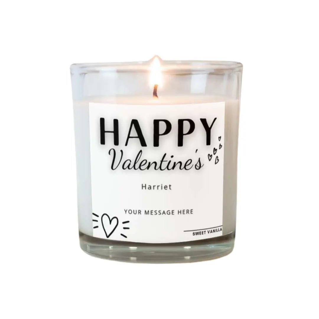 Personalised Happy Valentine Heart Icon Candle