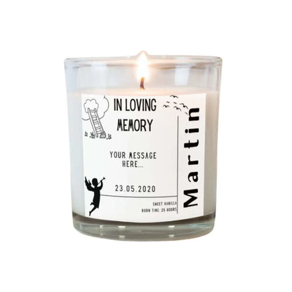 Personalised In Loving Memory Memorial Candle