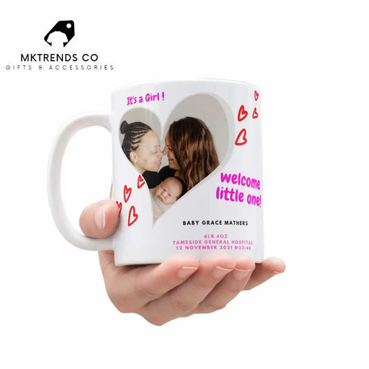 Personalised It's A Girl Photo Mug