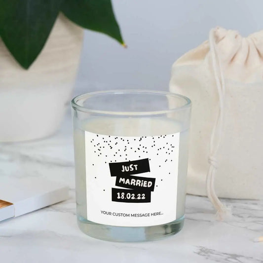 Personalised Just Married Special Date Wedding Candle | Gifts for Bride & Groom