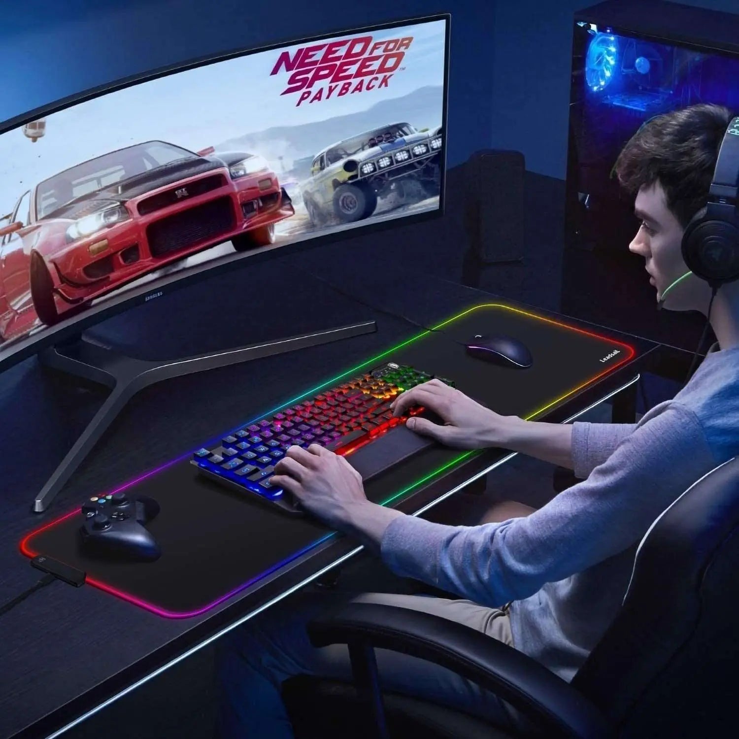 Personalised LED Gaming | Desk | Office Mat