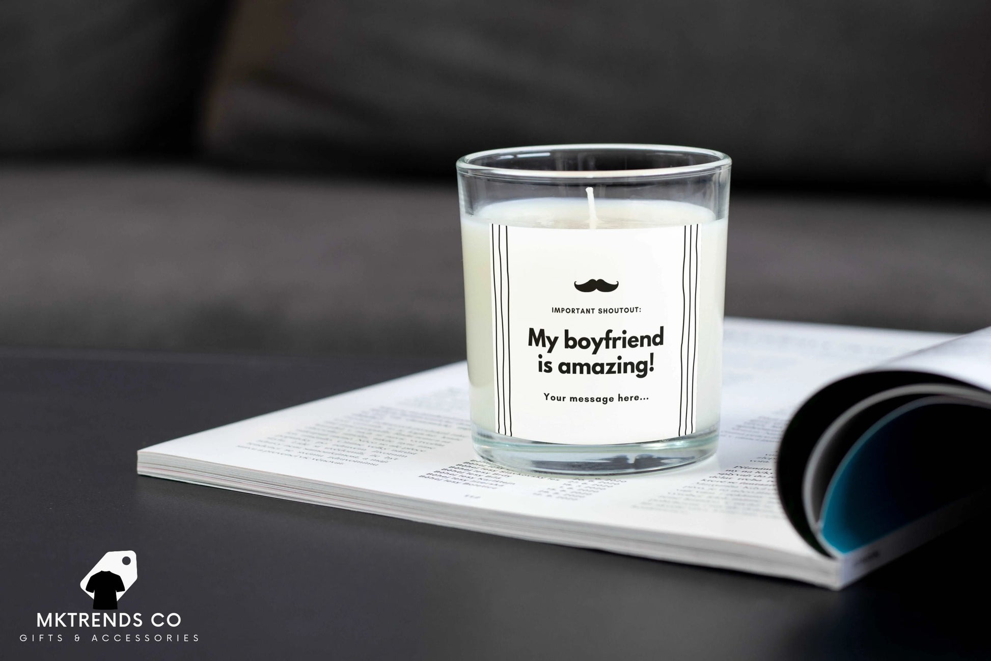 Personalised My Boyfriend Is Amazing Candle | Gifts for Boyfriend