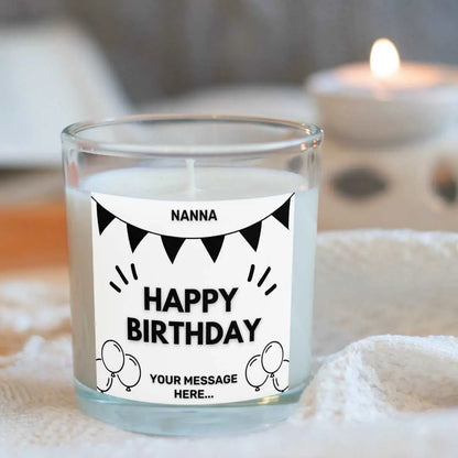 Personalised Nanna Happy Birthday Banner Candle